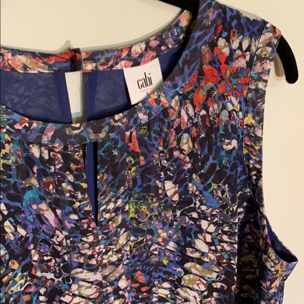 CAbi 3093 L Stained Glass Keyhole Tank Sleeveless